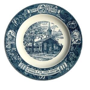 Vintage 1953 Strongsville Ohio Church Centennial Plate Kettlesprings Kilns